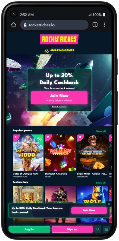 Rocket Riches Casino on Mobile